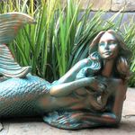 21" Lovely Lying Mermaid - Bronze Patina