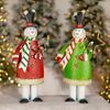 21" Metal Snowmen Decorations w/LED Light (Set of 2)