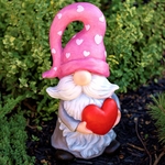 21" Valentine Garden Gnome - Big Heart w/Pink Hat