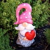 21" Valentine Garden Gnome - Big Heart w/Pink Hat
