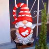21" Valentine Garden Gnome - Heart w/Bow & Striped Hat