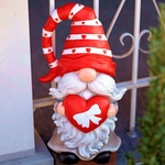 21" Valentine Garden Gnome - Heart w/Bow & Striped Hat