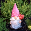 21" Valentine Garden Gnome - Lollipop Heart w/Pink Hat