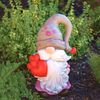 21" Valentine Garden Gnome - Many Hearts w/Grey Hat