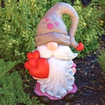 21" Valentine Garden Gnome - Many Hearts w/Grey Hat