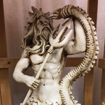 22" Poseidon Statue - Antique White