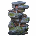 22" Rocky Falls Outdoor Fountain w/LED Lights