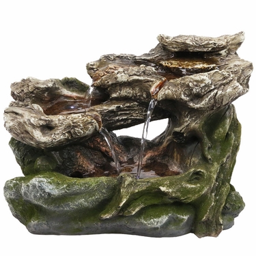 Rainforest Logs Tabletop Fountain w/LED Lights - Click to enlarge