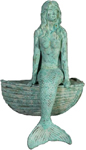 23" Sitting Mermaid w/Boat - Shipwreck Finish