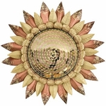 24" Copper Mosaic Sun Wall Decor