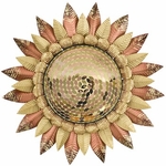 24" Copper Mosaic Sun Wall Decor