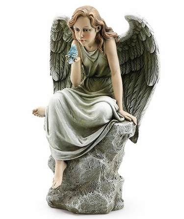 Heavenly Angel Holding Bird - Click to enlarge