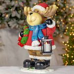 24" Moose Light-Up Christmas Decoration w/Lantern