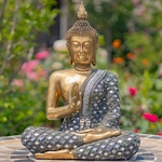 17.5" Buddha Statue w/Mirror Accents