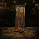 24" Solar Leaf Patio Shadow Lantern