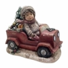 24" Vintage-Style Boy in Red Christmas Truck