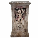 25" Classical Cherub & Flowers Pedestal 25" Classical Cherub & Flowers Pedestal