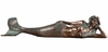25" Dreamy Mermaid Lying Statue - Verdy Bronze Finish