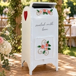 25" Glossy White Wedding Mailbox "Sealed with Love" 25" Glossy White Wedding Mailbox "Sealed with Love"