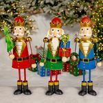 25" Metal Nutcracker Figurines (Set of 3)