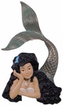 25" Resting Mermaid Wall Art - Brunette