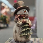 25" Vintage-Style Chubby Snowman w/Christmas Tree 25" Vintage-Style Chubby Snowman w/Christmas Tree
