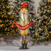 26" Galvanized Santa Claus w/Merry Christmas Sash
