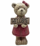 26" Vintage Teddy Bear Girl w/Welcome Sign 26" Vintage Teddy Bear Girl w/Welcome Sign