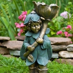 27.5" Fairy Garden Statue w/Flower "Tato"
