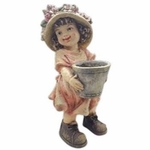 27" Vintage-Style Country Girl w/Flower Pot 27" Vintage-Style Country Girl w/Flower Pot