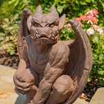 28" Gargoyle Statues (Set of 2) - Antique Rust