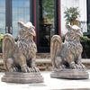 28" Griffin Statues (Set of 2) - Antique Bronze