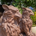 28" Griffin Statues (Set of 2) - Antique Rust