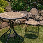 3-Piece Round Mosaic Bistro Set - Tan/Yellow 3-Piece Round Mosaic Bistro Set - Tan/Yellow