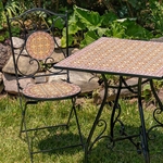3-Piece Square Mosaic Bistro Set - Tan/Yellow 3-Piece Square Mosaic Bistro Set - Tan/Yellow