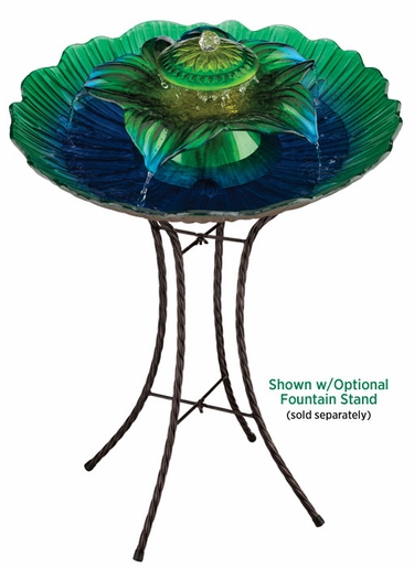 3-Tier Glass Fountain - Blue/Green - Click to enlarge