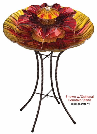 3-Tier Glass Fountain - Red/Amber - Click to enlarge