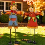 30" Iron "Jack & Jill" Scarecrow Figurines (Set of 2) 30" Iron "Jack & Jill" Scarecrow Figurines (Set of 2)