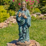 30" Jesus Statue w/Sacred Heart - Antique Bronze