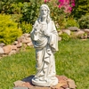 30" Jesus Statue w/Sacred Heart - Antique Grey