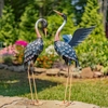 30" Painted Blue Crane Birds (Set of 2)