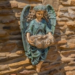 30" Wall Hanging Cherub Planter - Antique Bronze