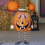 31.5" Smiley Jack-O-Lantern Figurine w/LED Hat 31.5" Smiley Jack-O-Lantern Figurine w/LED Hat
