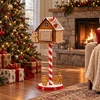 31" Gingerbread Christmas Mailbox w/Candy Cane Post