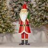 31" Metal Santa Figurine Holding Tree
