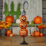 32.75" Metal Pumpkin Totem Decor (Set of 2) 32.75" Metal Pumpkin Totem Decor (Set of 2)