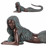 32" Peaceful Seaside Mermaid - Verde Bronze