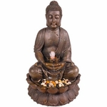 33" Buddha Zen Fountain w/LED Lights