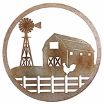 34" Circle Barn Wall Decor