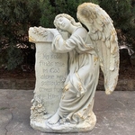 34" Mourning Angel w/Pedestal - Antique Grey